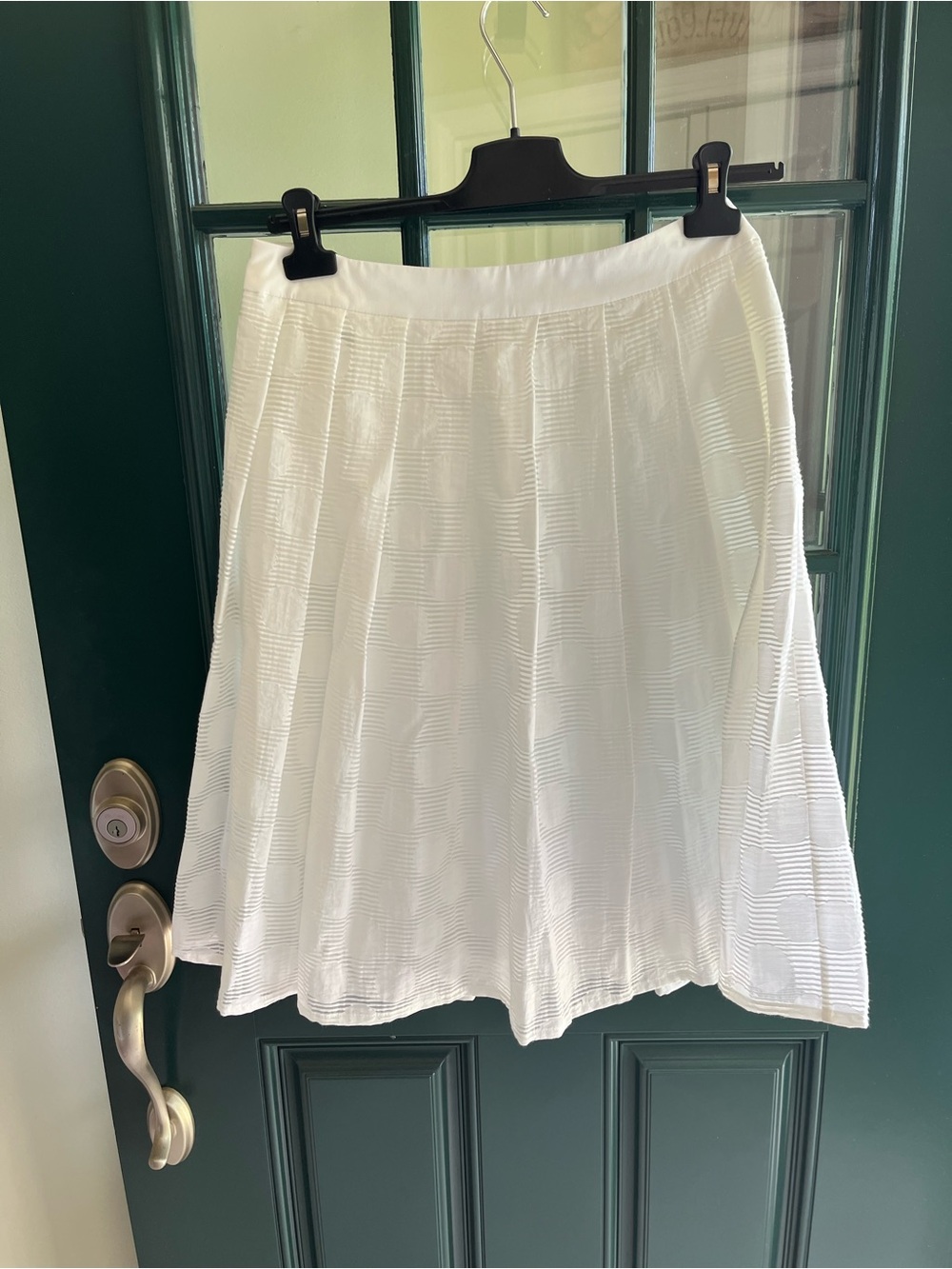 Perserico Sign White A-Line Textured Pleated Skirt
